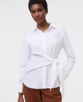 Ann Taylor Tops And Blouses|Tie Waist Button Down Shirt White