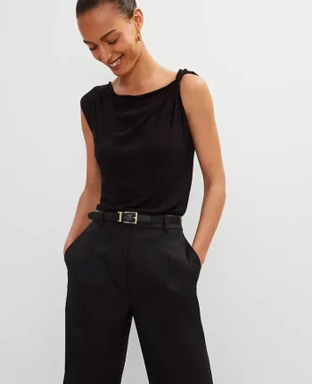 Ann Taylor Sweaters|All Sweaters|Twisted Shoulder Shell Black