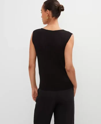 Ann Taylor Sweaters|All Sweaters|Twisted Shoulder Shell Black