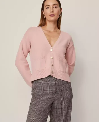 Ann Taylor Sweaters|All Sweaters|V-Neck Cardigan Pale Mauve