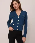 Ann Taylor Sweaters|All Sweaters|V-Neck Sweater Jacket Moonlit Backdrop
