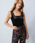 Ann Taylor Tops And Blouses|Velvet Square Neck Tank Top Black
