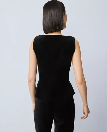 Ann Taylor Tops And Blouses|Velvet Square Neck Vest Black