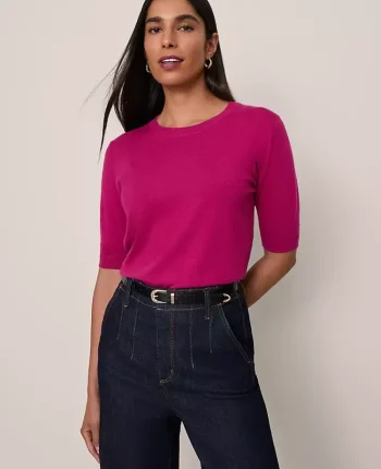 Ann Taylor Sweaters|All Sweaters|Wedge Sweater Tee Berry Splash