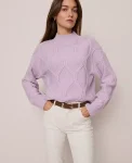 Ann Taylor Sweaters|All Sweaters|Weekend Collection Cable Sweater Lavender Frost