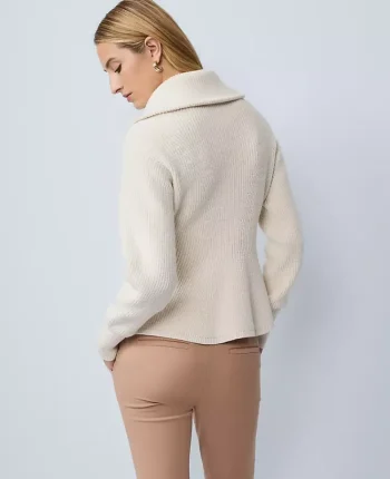 Ann Taylor Sweaters|All Sweaters|Weekend Collection Cable Sweater Jacket Popcorn