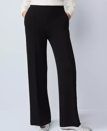 Ann Taylor Pants|Weekend Pants & Jeans|Weekend Collection Easy Wide Leg Pant In Scuba Black
