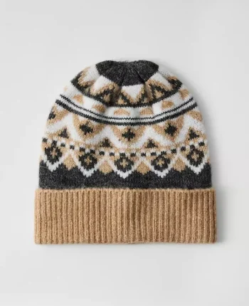 Ann Taylor Weekend Accessories|Weekend Accessories|Weekend Collection Fair Isle Hat Cafe Au Lait