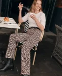 Ann Taylor Pants|Weekend Collection High Rise Corduroy Pant In Animal Print Cafe Au Lait