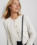 Ann Taylor Tops And Blouses|Weekend Collection Knit Jacket Winter White