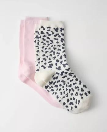 Ann Taylor Weekend Accessories|Weekend Accessories|Weekend Collection Leopard Print Trouser Sock Set Faint Lilac