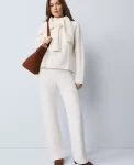 Ann Taylor Pants|Weekend Pants & Jeans|Weekend Collection Mixed Stitch Wide Leg Sweater Pant Winter White