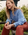 Ann Taylor Sweaters|All Sweaters|Weekend Collection Open Stitch Scalloped Sweater Songbird Blue