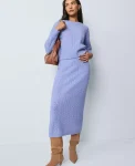 Ann Taylor Skirts|Sweaters|Weekend Collection Pointelle Sweater Skirt Peaceful Periwinkle