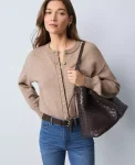 Ann Taylor Sweaters|All Sweaters|Weekend Collection Puff Sleeve Cardigan Vintage Taupe Melange