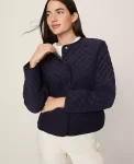 Ann Taylor Jackets And Blazers|Weekend Collection Quilted Jacket Night Sky