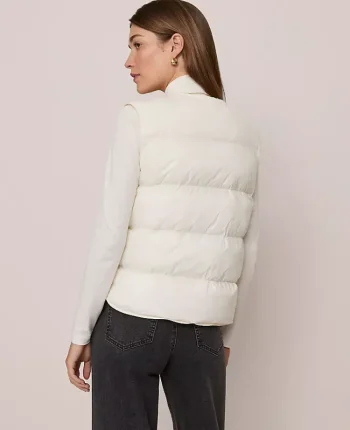 Ann Taylor Jackets And Blazers|Weekend Collection Quilted Vest Winter White
