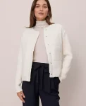 Ann Taylor Sweaters|All Sweaters|Weekend Collection Quilted Woven Sweater Jacket Winter White