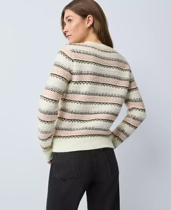 Ann Taylor Sweaters|All Sweaters|Weekend Collection Relaxed Fair Isle Sweater Neutral Multi