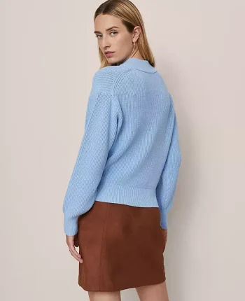 Ann Taylor Sweaters|All Sweaters|Weekend Collection Ribbed Henley Sweater Park Fountain