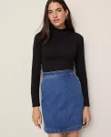 Ann Taylor Tops And Blouses|Weekend Tops|Weekend Collection Ruffle Mock Neck Top Black
