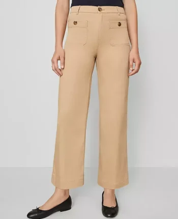 Ann Taylor Pants|Weekend Collection Sateen Patch Pocket Pant Cafe Au Lait