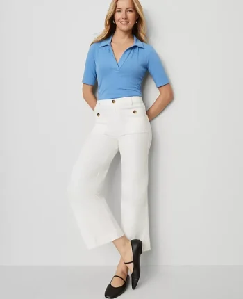 Ann Taylor Pants|Weekend Collection Sateen Patch Pocket Pant Winter White