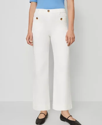 Ann Taylor Pants|Weekend Collection Sateen Patch Pocket Pant Winter White
