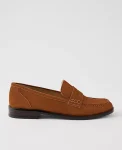 Ann Taylor Weekend Shoes|Weekend Shoes|Weekend Collection Suede Penny Loafer Spice Brown