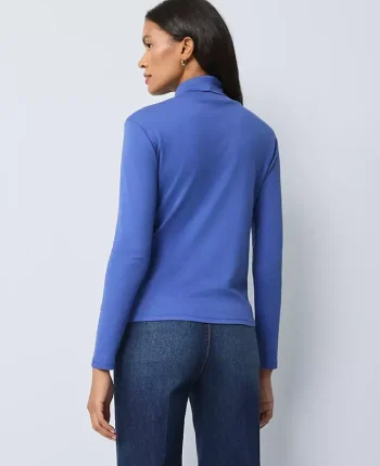 Ann Taylor Tops And Blouses|Weekend Tops|Weekend Collection Turtleneck Top Electric Periwinkle