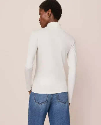 Ann Taylor Tops And Blouses|Weekend Collection Turtleneck Top Winter White