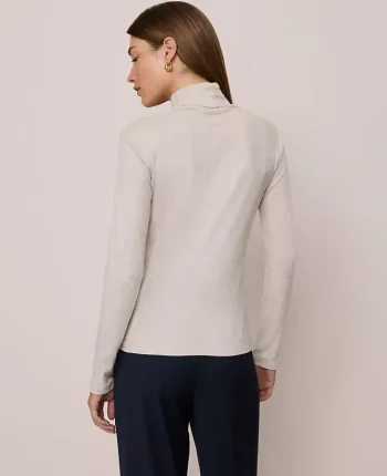 Ann Taylor Tops And Blouses|Weekend Tops|Weekend Collection Turtleneck Top Pale Sand Heather