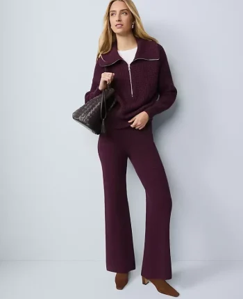 Ann Taylor Pants|Weekend Pants & Jeans|Weekend Collection Waffle Sweater Pant Poised Plum