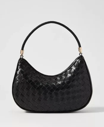 Ann Taylor Weekend Accessories|Weekend Accessories|Weekend Collection Woven Shoulder Bag Black