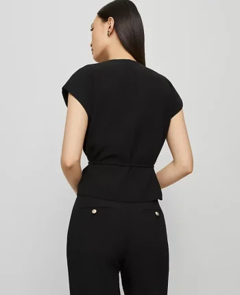 Ann Taylor Tops And Blouses|Wrap Tie Waist Blouse Black