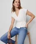 Ann Taylor Tops And Blouses|Wrap Tie Waist Blouse Winter White